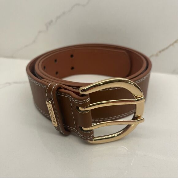 True Religion Brown Belt with Gold Buckle - Picture 5 of 7